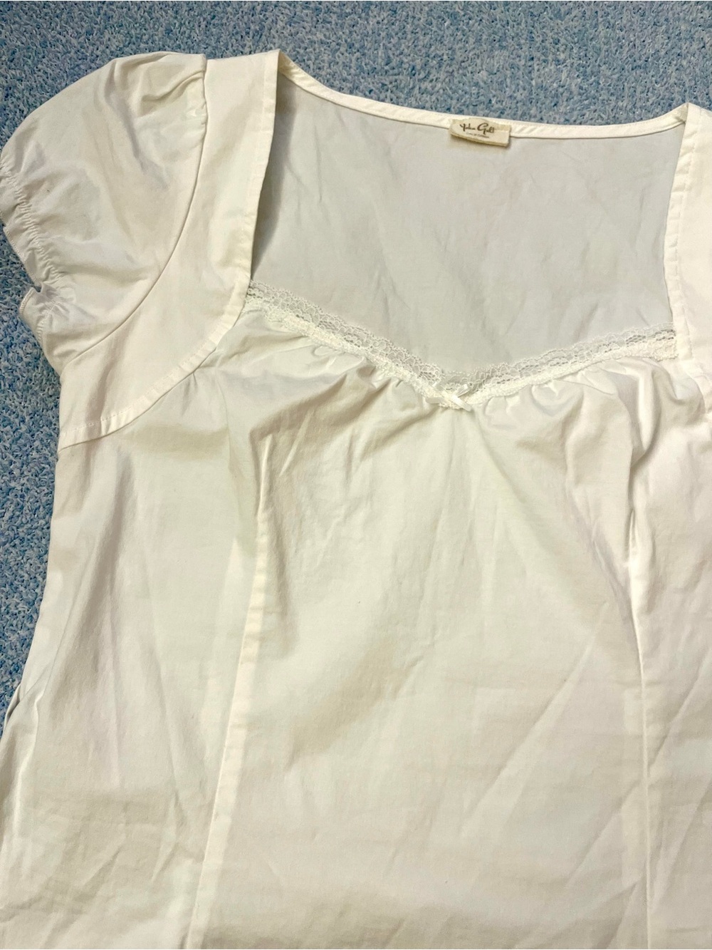 John Galt White Puff Sleeve Top - Picture 8 of 14